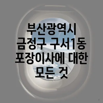 부산광역시 금정구 구서1동 포장이사에 대한 모든 것