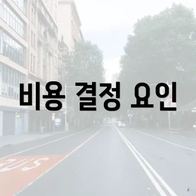 비용 결정 요인