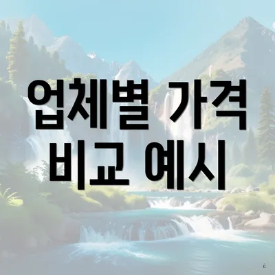 업체별 가격 비교 예시