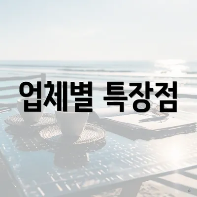 업체별 특장점