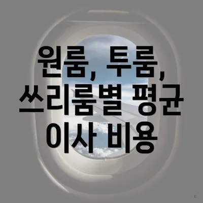 원룸, 투룸, 쓰리룸별 평균 이사 비용