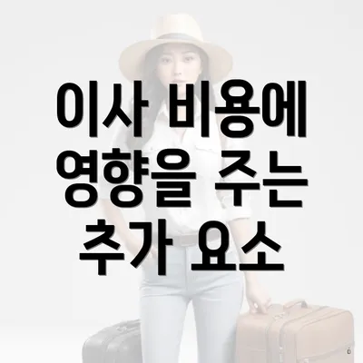 이사 비용에 영향을 주는 추가 요소