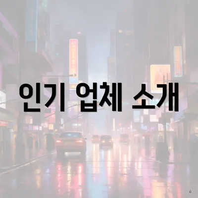 인기 업체 소개