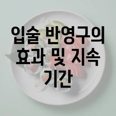 입술 반영구의 효과 및 지속 기간