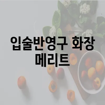 입술반영구 화장 메리트