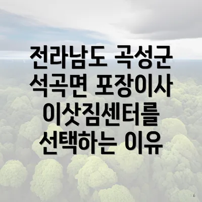 전라남도 곡성군 석곡면 포장이사 이삿짐센터를 선택하는 이유