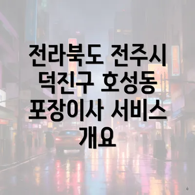 전라북도 전주시 덕진구 호성동 포장이사 서비스 개요