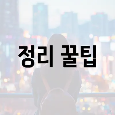 정리 꿀팁