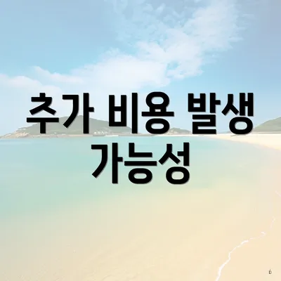 추가 비용 발생 가능성