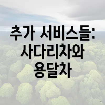 추가 서비스들: 사다리차와 용달차