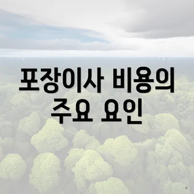 포장이사 비용의 주요 요인