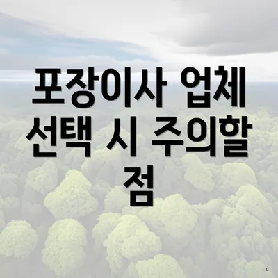 포장이사 업체 선택 시 주의할 점