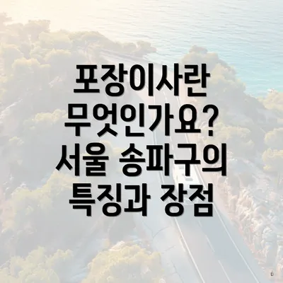 포장이사란 무엇인가요? 서울 송파구의 특징과 장점