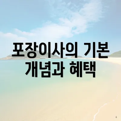 포장이사의 기본 개념과 혜택