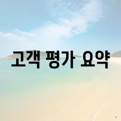 고객 평가 요약