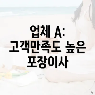 업체 A: 고객만족도 높은 포장이사