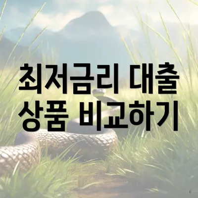 최저금리 대출 상품 비교하기