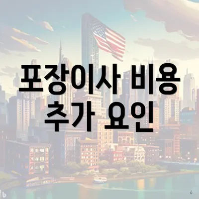 포장이사 비용 추가 요인