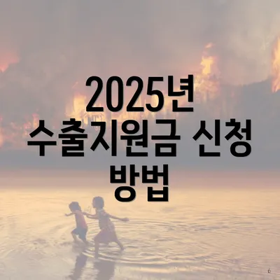 2025년 수출지원금 신청 방법