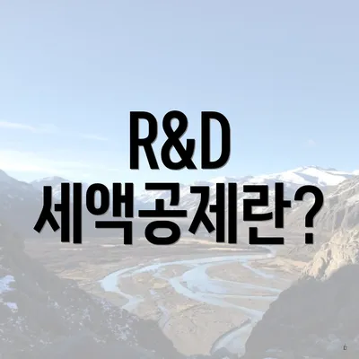 R&D 세액공제란?
