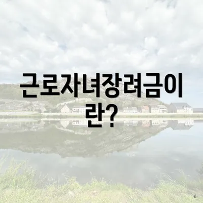 근로자녀장려금이란?