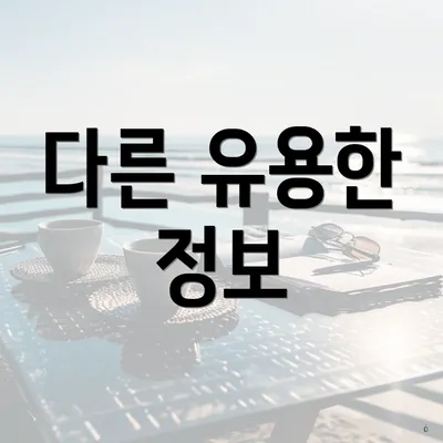 다른 유용한 정보