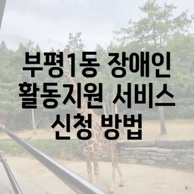 부평1동 장애인 활동지원 서비스 신청 방법