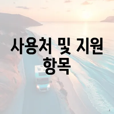 사용처 및 지원 항목