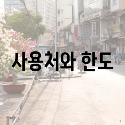 사용처와 한도