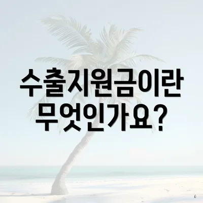 수출지원금이란 무엇인가요?