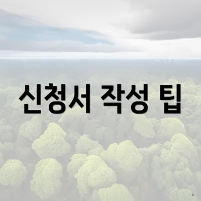 신청서 작성 팁
