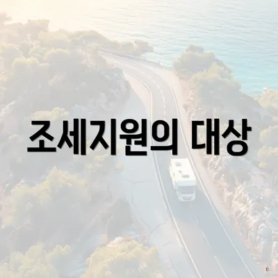 조세지원의 대상