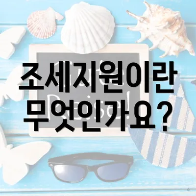 조세지원이란 무엇인가요?