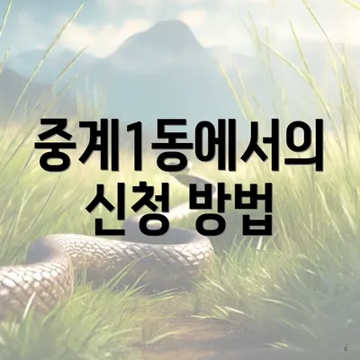 중계1동에서의 신청 방법