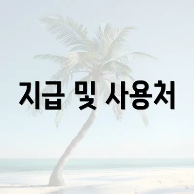 지급 및 사용처
