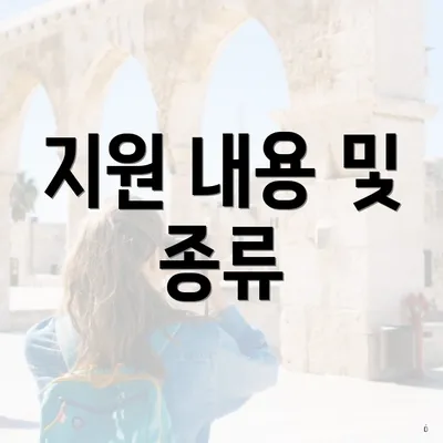 지원 내용 및 종류