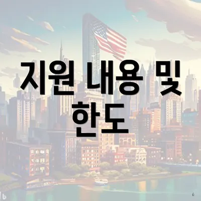 지원 내용 및 한도
