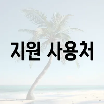 지원 사용처