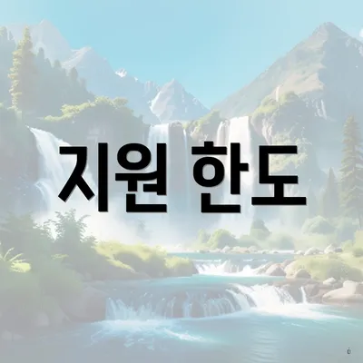 지원 한도