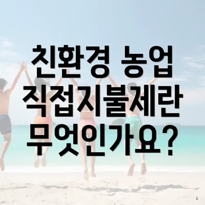 친환경 농업 직접지불제란 무엇인가요?