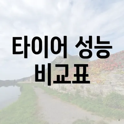 타이어 성능 비교표