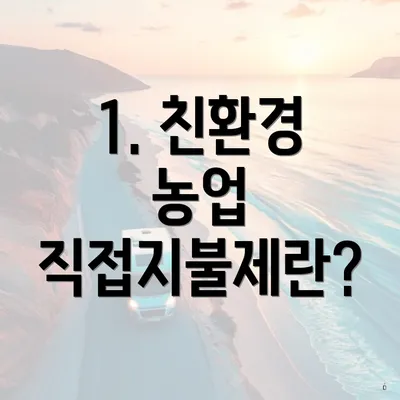 1. 친환경 농업 직접지불제란?
