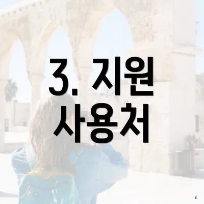 3. 지원 사용처