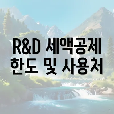 R&D 세액공제 한도 및 사용처