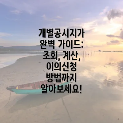 개별공시지가 완벽 가이드: 조회, 계산, 이의신청 방법까지 알아보세요!