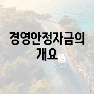 경영안정자금의 개요