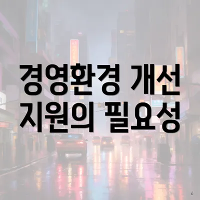 경영환경 개선 지원의 필요성