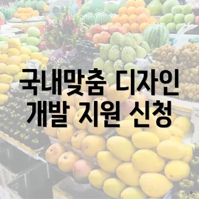 국내맞춤 디자인 개발 지원 신청