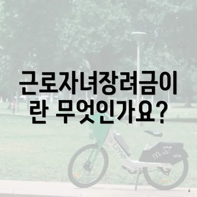 근로자녀장려금이란 무엇인가요?