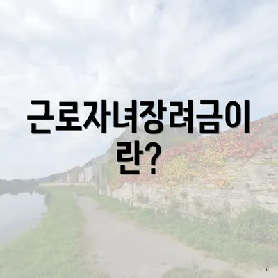 근로자녀장려금이란?